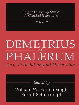 cover image of Demetrius of Phalerum